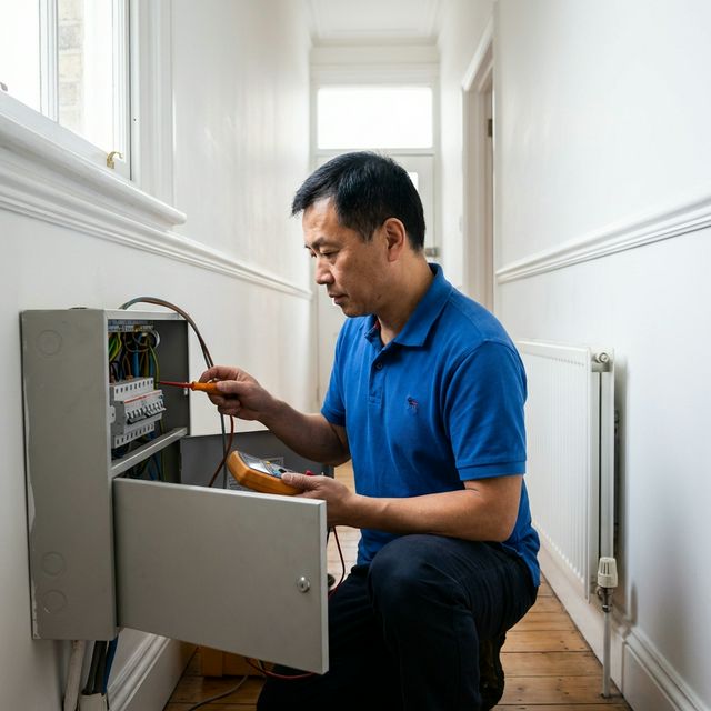Electrician at work